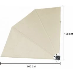 SVITA Éventail De Balcon Pliable Protection Visuelle Balcon 160x160cm Montage Mural Beige -Tente de réception Soldes 53853052 3