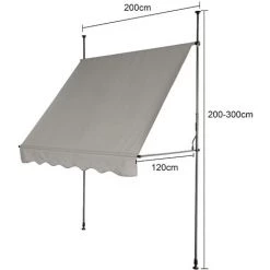 SVITA Store à Pince 200x120cm Store Balcon Protection Solaire Store Gris Clair Gris 8 SVITA Store à Pince 200x120cm Store Balcon Protection Solaire Store Gris Clair Gris -Tente de réception Soldes 53853156 2