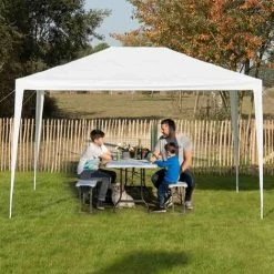 Tente De Réception - 3x4m - 12m² - Tonnelle De Jardin Avec Panneaux Latéraux - Fenêtres Hydrofuges - Blanc - MaxxGarden -Tente de réception Soldes 54009863 3