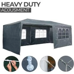 Tente De Réception - 3x6m - 18m² - Avec Panneaux Latéraux - Fenêtres Hydrofuges - Anthracite - MaxxGarden -Tente de réception Soldes 54009932 3