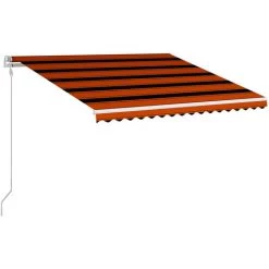 Hommoo Auvent Retractable Automatique 450x300 Cm Orange Et Blanc -Tente de réception Soldes 54056898 3