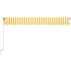 Hommoo Auvent Manuel Retractable 500x350 Cm Jaune Et Blanc -Tente de réception Soldes 54057281 4