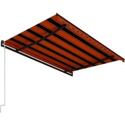 Hommoo Auvent Retractable Automatique 400x300 Cm Orange Et Marron 10 Hommoo Auvent Retractable Automatique 400x300 Cm Orange Et Marron -Tente de réception Soldes 54059145 4