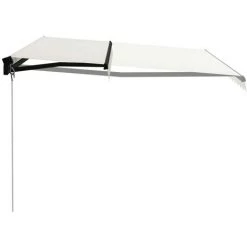Hommoo Auvent Manuel Retractable Avec LED 400x300 Cm Creme -Tente de réception Soldes 54060016 4