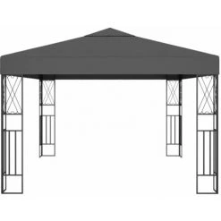 Hommoo Tonnelle Avec Guirlande Lumineuse A LED 3x4 M Anthracite Tissu -Tente de réception Soldes 54060354 4