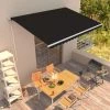 Hommoo Auvent Retractable Automatique 450x300 Cm Anthracite -Tente de réception Soldes 54061063 1