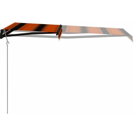 Hommoo Auvent Retractable Capteur De Vent LED 300x250 Cm Orange Marron 6 Hommoo Auvent Retractable Capteur De Vent LED 300x250 Cm Orange Marron - Image 4