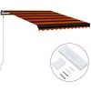 Hommoo Auvent Retractable Automatique 350x250 Cm Orange Et Marron -Tente de réception Soldes 54061523 1
