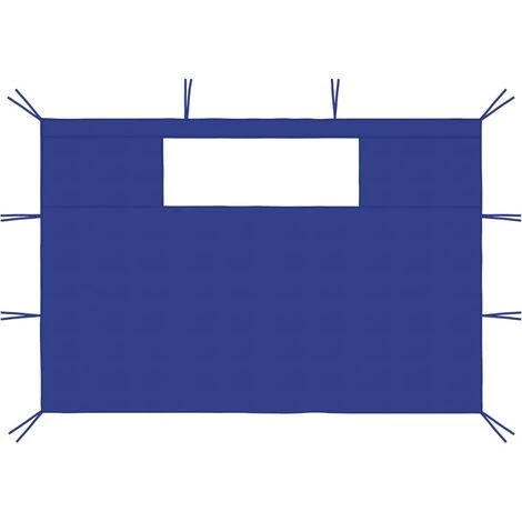 Hommoo Parois Laterales De Belvedere Avec Fenetres 2 Pcs Bleu 5 Hommoo Parois Laterales De Belvedere Avec Fenetres 2 Pcs Bleu - Image 3