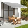Hommoo Tissu De Remplacement Pour Auvent Anthracite Et Blanc 4x3,5 M -Tente de réception Soldes 54062541 1