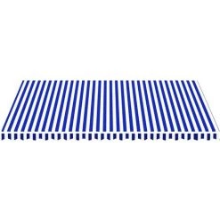 Hommoo Tissu De Remplacement Pour Auvent Bleu Et Blanc 5x3,5 M -Tente de réception Soldes 54062705 3