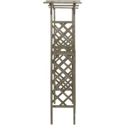 VidaXL Pergola Avec Portail 116x40x204 Cm Gris Bois De Sapin Massif - Gris -Tente de réception Soldes 54141588 4