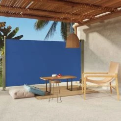 VidaXL Auvent Latéral Rétractable De Patio 170x300 Cm Bleu - Bleu