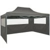 Hommoo Tente De Reception Pliable Avec 3 Parois 3x4 M Acier Anthracite -Tente de réception Soldes 54149403 1