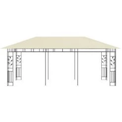 Hommoo Belvedere Avec Moustiquaire 6x3x2,73 M Creme -Tente de réception Soldes 54151287 3