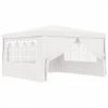Hommoo Tente De Reception Avec Parois Laterales 4x4 M Blanc 90 G/m²