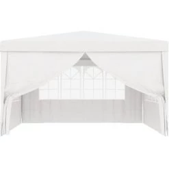 Hommoo Tente De Reception Avec Parois Laterales 4x4 M Blanc 90 G/m² -Tente de réception Soldes 54152362 5