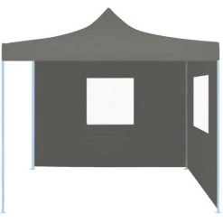 Hommoo Tente De Reception Pliable Avec 2 Parois 2x2 M Acier Anthracite -Tente de réception Soldes 54154714 2