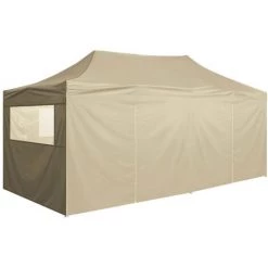 Hommoo Tente De Reception Pliable Avec 4 Parois 3x6 M Acier Creme 11 Hommoo Tente De Reception Pliable Avec 4 Parois 3x6 M Acier Creme -Tente de réception Soldes 54167921 5