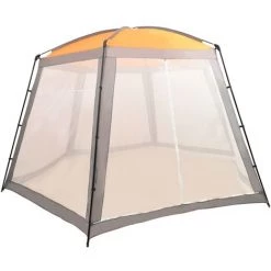 Hommoo Tente De Piscine Tissu 500x433x250 Cm Gris