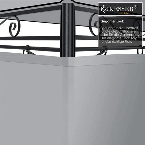 KESSER® - Pavillon 3 X 4 m Parois Latérales Avec Fermetures à Glissière Incluses, Chapiteau Carré Tente De Réception Tonnelle Tente De Jardin De Luxe Pavillon De Jardin Protection UV 50+, Gris 4 KESSER® - Pavillon 3 X 4 m Parois Latérales Avec Fermetures à Glissière Incluses, Chapiteau Carré Tente De Réception Tonnelle Tente De Jardin De Luxe Pavillon De Jardin Protection UV 50+, Gris - Image 2