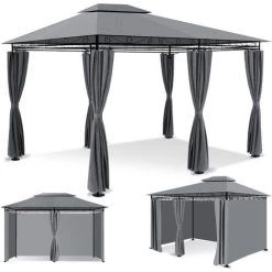 KESSER® - Pavillon 3 X 4 m Parois Latérales Avec Fermetures à Glissière Incluses, Chapiteau Carré Tente De Réception Tonnelle Tente De Jardin De Luxe Pavillon De Jardin Protection UV 50+, Gris 9 KESSER® - Pavillon 3 X 4 m Parois Latérales Avec Fermetures à Glissière Incluses, Chapiteau Carré Tente De Réception Tonnelle Tente De Jardin De Luxe Pavillon De Jardin Protection UV 50+, Gris -Tente de réception Soldes 54186544 3
