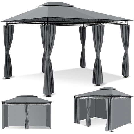 KESSER® - Pavillon 3 X 4 m Parois Latérales Avec Fermetures à Glissière Incluses, Chapiteau Carré Tente De Réception Tonnelle Tente De Jardin De Luxe Pavillon De Jardin Protection UV 50+, Gris 5 KESSER® - Pavillon 3 X 4 m Parois Latérales Avec Fermetures à Glissière Incluses, Chapiteau Carré Tente De Réception Tonnelle Tente De Jardin De Luxe Pavillon De Jardin Protection UV 50+, Gris - Image 3