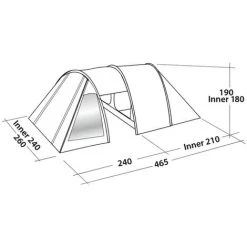 Easy Camp Tente Tunnel Galaxy 400 4 Places Gris Acier Et Bleu - Multicolore -Tente de réception Soldes 54256261 3