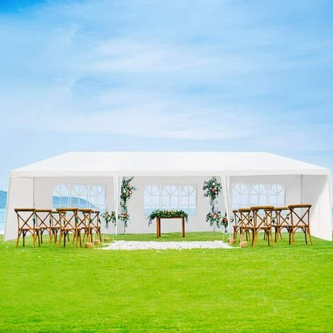 GOPLUS 3x9M /3x6M Tonnelle Tente De Jardin Avec Fenêtres,Tente De Réception Protection Contre Soleil Et Pluie,Chapiteau Gazebo Pour ?vénement Bière Fête Camping(3X9M, 8 B?ches) 4 GOPLUS 3x9M /3x6M Tonnelle Tente De Jardin Avec Fenêtres,Tente De Réception Protection Contre Soleil Et Pluie,Chapiteau Gazebo Pour ?vénement Bière Fête Camping(3X9M, 8 B?ches) – Image 2