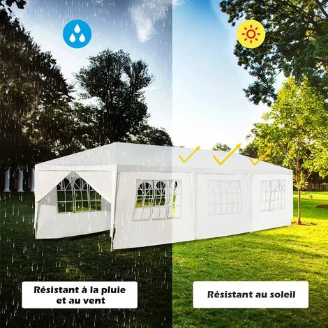 GOPLUS 3x9M /3x6M Tonnelle Tente De Jardin Avec Fenêtres,Tente De Réception Protection Contre Soleil Et Pluie,Chapiteau Gazebo Pour ?vénement Bière Fête Camping(3X9M, 8 B?ches) 5 GOPLUS 3x9M /3x6M Tonnelle Tente De Jardin Avec Fenêtres,Tente De Réception Protection Contre Soleil Et Pluie,Chapiteau Gazebo Pour ?vénement Bière Fête Camping(3X9M, 8 B?ches) – Image 3