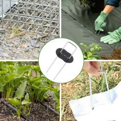 DECKON 50pcs Clous De Jardin, Clous De Jardin Avec 50 Rondelles Clous De Tente Longueur 150MM Largeur 40MM Pour Fixer Le Tissu De Mauvaises Herbes, Tissu De Mauvaises Herbes -Tente de réception Soldes 54551279 3