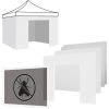 FRANKYSTAR Jeu Complet De Housses De Rechange Pour Gazebo De Jardin Blanc 3x3M - 3x Housses Latérales + 1x Housse De Porte Avec Fermeture éclair + 1x Housse De Moustiquaire