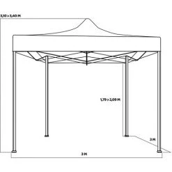 FRANKYSTAR Tente De Jardin / Gazebo 3X3 Tente Pliante Imperméable Pour Foires Et Marchés Blanc -Tente de réception Soldes 54593371 4
