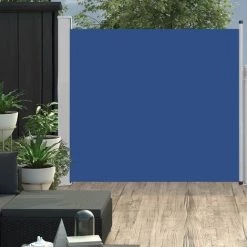Topdeal Auvent Latéral Rétractable De Patio 170x300 Cm Bleu FF48366_FR