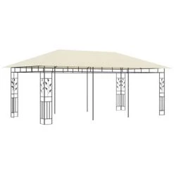Topdeal Belvédère Avec Moustiquaire 6x3x2,73 M Crème FF47971_FR -Tente de réception Soldes 54643214 2