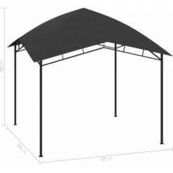 Topdeal Belvédère De Jardin 3x3x2,9 M Anthracite 180 G/m² FF47821_FR 11 Topdeal Belvédère De Jardin 3x3x2,9 M Anthracite 180 G/m² FF47821_FR -Tente de réception Soldes 54643775 5