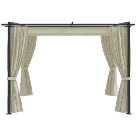 Topdeal Tonnelle Avec Rideaux 3x3 M Crème Acier FF48050_FR 4 Topdeal Tonnelle Avec Rideaux 3x3 M Crème Acier FF48050_FR - Image 2