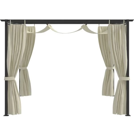 Topdeal Tonnelle Avec Rideaux 3x3 M Crème Acier FF48050_FR 5 Topdeal Tonnelle Avec Rideaux 3x3 M Crème Acier FF48050_FR - Image 3