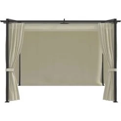 Topdeal Tonnelle Avec Rideaux 3x3 M Crème Acier FF48050_FR 10 Topdeal Tonnelle Avec Rideaux 3x3 M Crème Acier FF48050_FR -Tente de réception Soldes 54643777 4