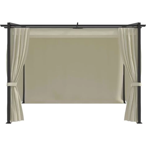 Topdeal Tonnelle Avec Rideaux 3x3 M Crème Acier FF48050_FR 6 Topdeal Tonnelle Avec Rideaux 3x3 M Crème Acier FF48050_FR - Image 4