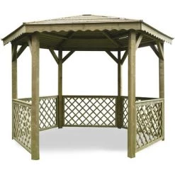 SOLID Kiosque En Bois "Pavilion" - 6.68 M² - 3.15 X 2.57 X 2.56 M - 16 Mm