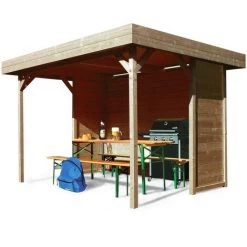 SOLID Kiosque En Bois "Regensburg" - 6 M² - 3.44 X 2.59 X 2.23 M - 19 Mm