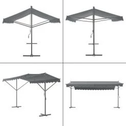 Store Banne Autoportant Selenizza à Double Pente 500 X 300 X 260 Cm Gris Foncé [pro.tec] -Tente de réception Soldes 54723490 5
