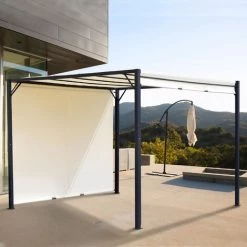 Outsunny Pergola Rétractable Dim. 3L X 3l X 2,3H M Structure Acier époxy Anticorrosion Noir Toile Polyester Haute Densité Crème - Crème 8 Outsunny Pergola Rétractable Dim. 3L X 3l X 2,3H M Structure Acier époxy Anticorrosion Noir Toile Polyester Haute Densité Crème - Crème -Tente de réception Soldes 54817252 2