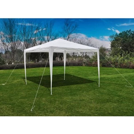 Topdeal Tonnelle Pavillon De Jardin Blanc 3x3m FF90332_FR 7 Topdeal Tonnelle Pavillon De Jardin Blanc 3x3m FF90332_FR - Image 5