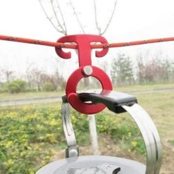 LANGRAY Lot De 6 Crochets En Aluminium Multifonctionnel Crochets De Tente En T Tendeur De Tente Crochets De Corde Léger Pour Tente Bâche Camping Randonnée Rouge -Tente de réception Soldes 54903552 4