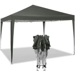 WOLTU Tonnelle De Jardin. Tente Pliante. Protection Du Soleil UV 50+. Facile à Installer Hauteur Réglable 3x3m. Gris