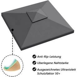 TolleTour Toit De Remplacement Toits De Pavillon Et Parties Latérales Toit De Tente 3x3M Avec Cheminée Bache De Remplacement Toit De Pavillon Bache De Toit - Anthracite -Tente de réception Soldes 54953585 4