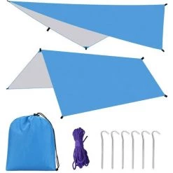 BARES Bâche De Camping Imperméable Légère Et Résistante Aux UV De 300 X 300 Cm Avec Cordes Et Piquets -Tente de réception Soldes 54957057 4