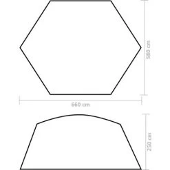 TALKEACH 660x580x250 Cm Tente De Piscine Tissu Gris -Tente de réception Soldes 55071575 3